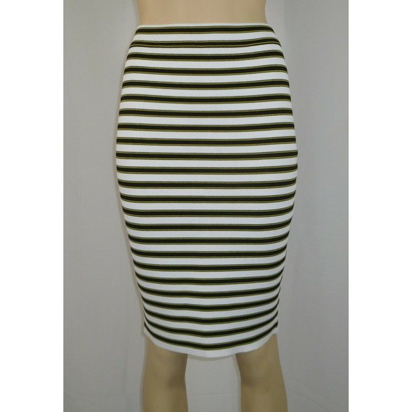 A.L.C. NWT Pencil Skirt Marilyn Stripe Knee Length Yellow Black ALC Small - Picture 4 of 7
